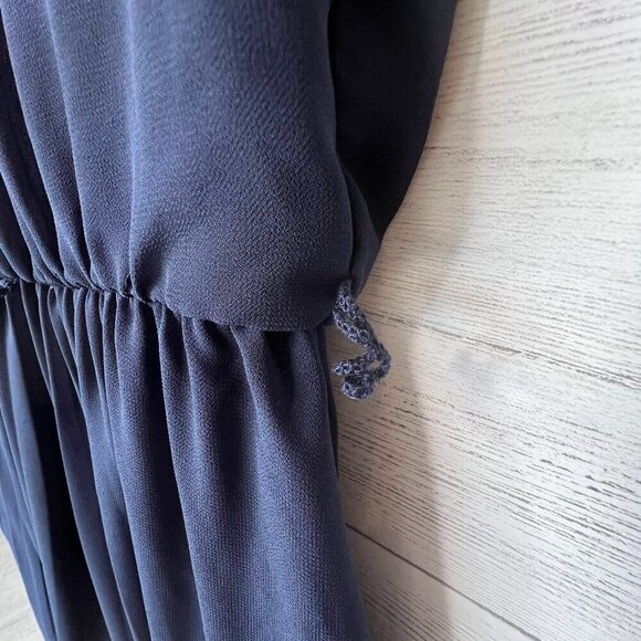 Dress Womens Size XS Navy Chiffon Sleeveless Pleated Lined Cocktail Date Night - Picture 7 of 16